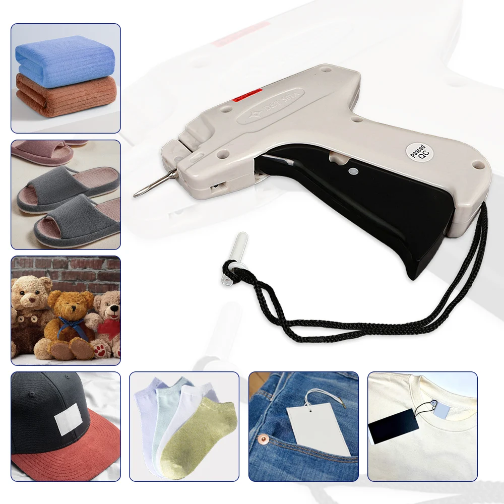 1 zestaw ubrań etykieta z ceną odzieży znacznik Tag Gun + 5 stalowych igieł + 1000 barb znakowanie DIY etykieta odzieży maszyna do szycia narzędzie