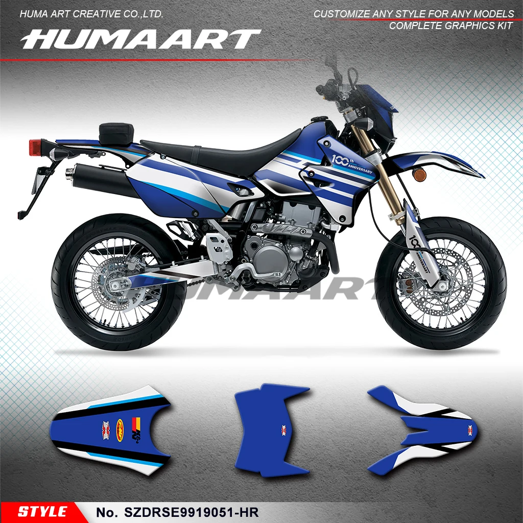 

HUMAART Graphics Kit Glossy Laminate for Suzuki DRZ400E DRZ400SM KLX400 R, SZDRSE9919051-HR