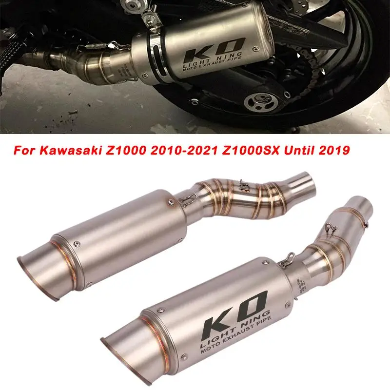 Exhaust Pipe For Kawasaki Z1000 10-21 Z1000SX Until 2019 Motorcycle Muffler Mid Link Pipe Stainless Steel Slip On With DB Killer