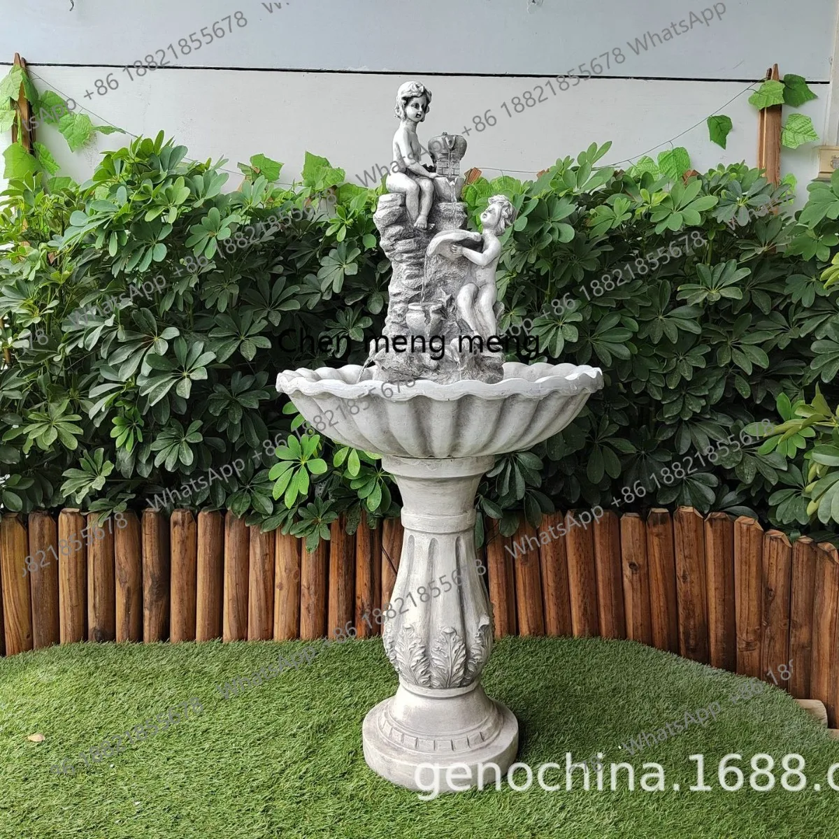 Flower pot European white character decoration fountain plug-in garden park garden villa