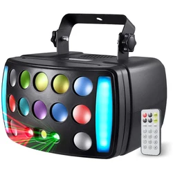 Lumières de Scène 4 en 1 RGBW Derby, Faisceau Rouge Vert Étoilé, Stroboscope LED ociamique, Marquee, Télécommande DMX, Idéal pour Chang