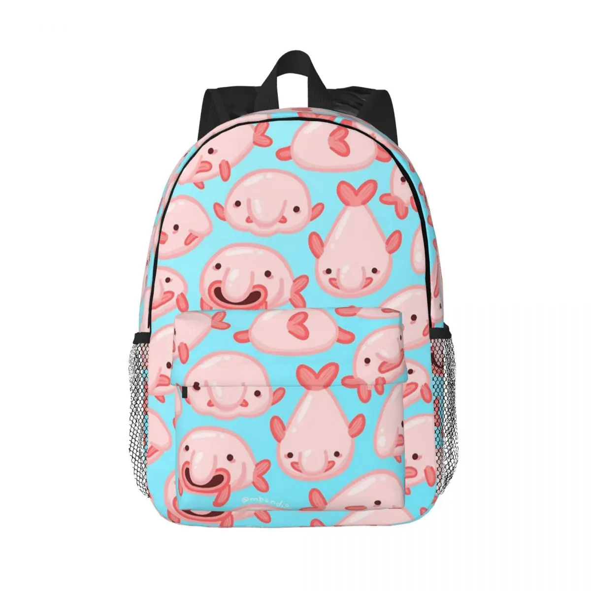 

Blobfish Pattern Backpacks Boys Girls Bookbag Cartoon Students School Bags Travel Rucksack Shoulder Bag Large Capacity