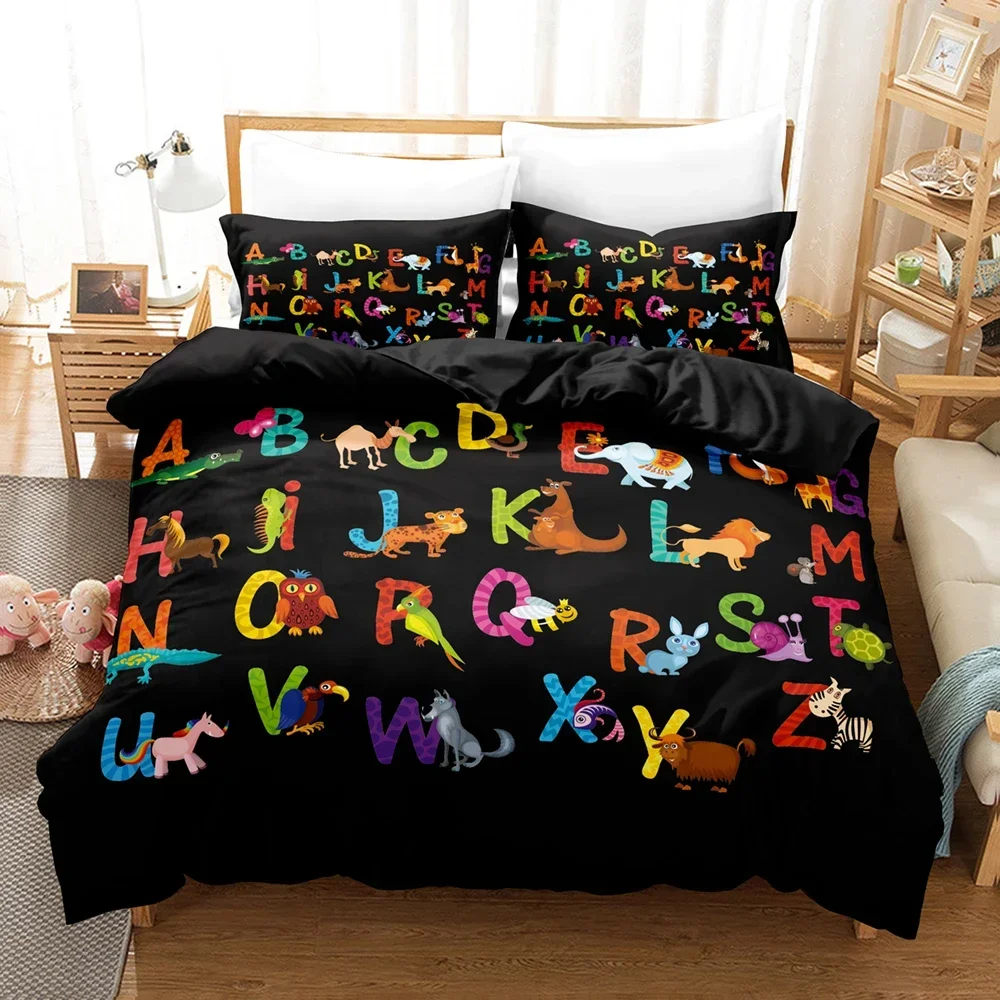 New 3D Alphabet Lore Bedding Set Single Twin Full Queen King Size Bed Set Girls Boys Bedroom Duvet Cover Sets Anime Duvet Cover