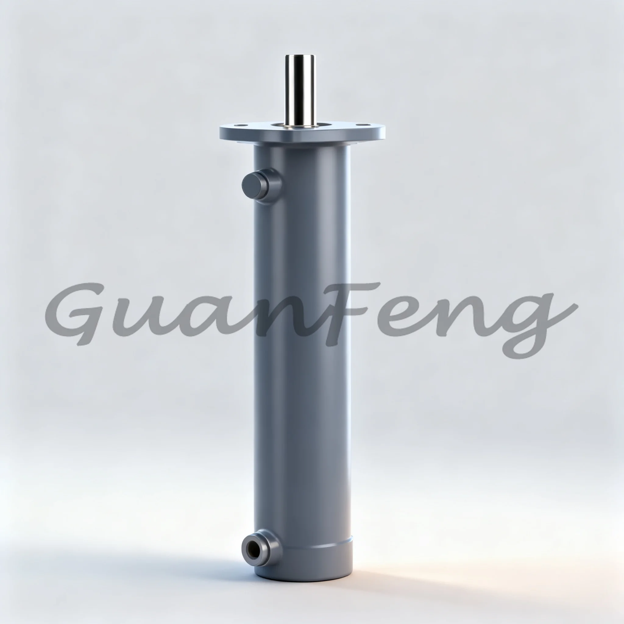 5T Flange Mounted Hydraulic Cylinder, Bidirectional Telescopic Double Acting Oil Cylinder for Packaging Press Pressure Boost