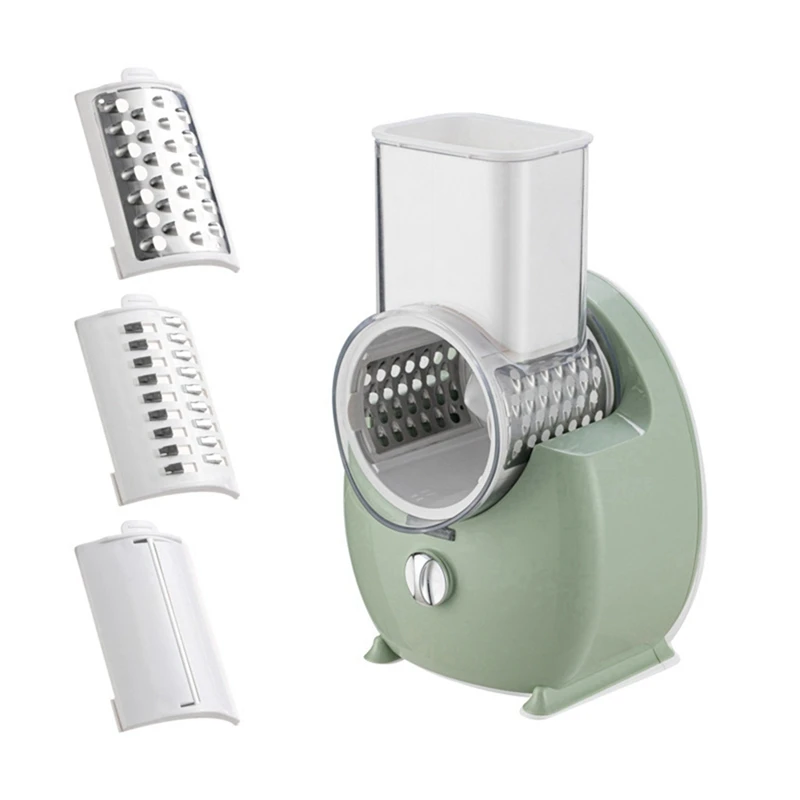 

Electric Cheese Grater - Multifunctional Kitchen Gadget For Cheese, Nuts, Vegetables With 3 Stainless Steel Blades