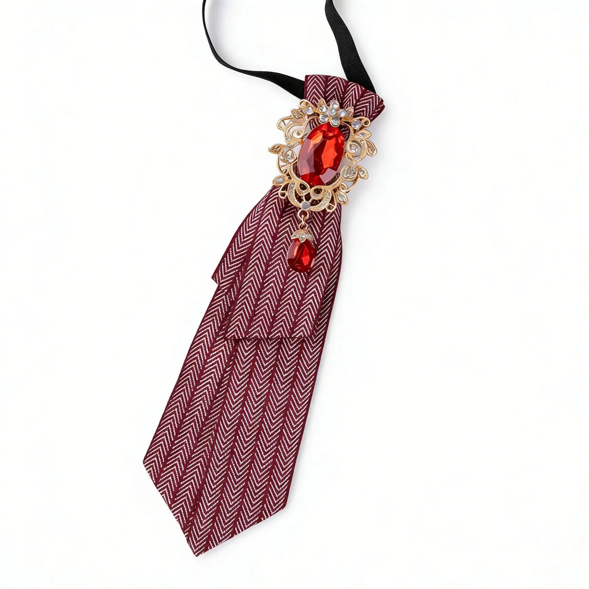 Fabric Bow Tie Rhinestones Shirt Decorative Accessory College Style British Korean Collar Pins Necktie for Women and Men Jewelry - Image 6