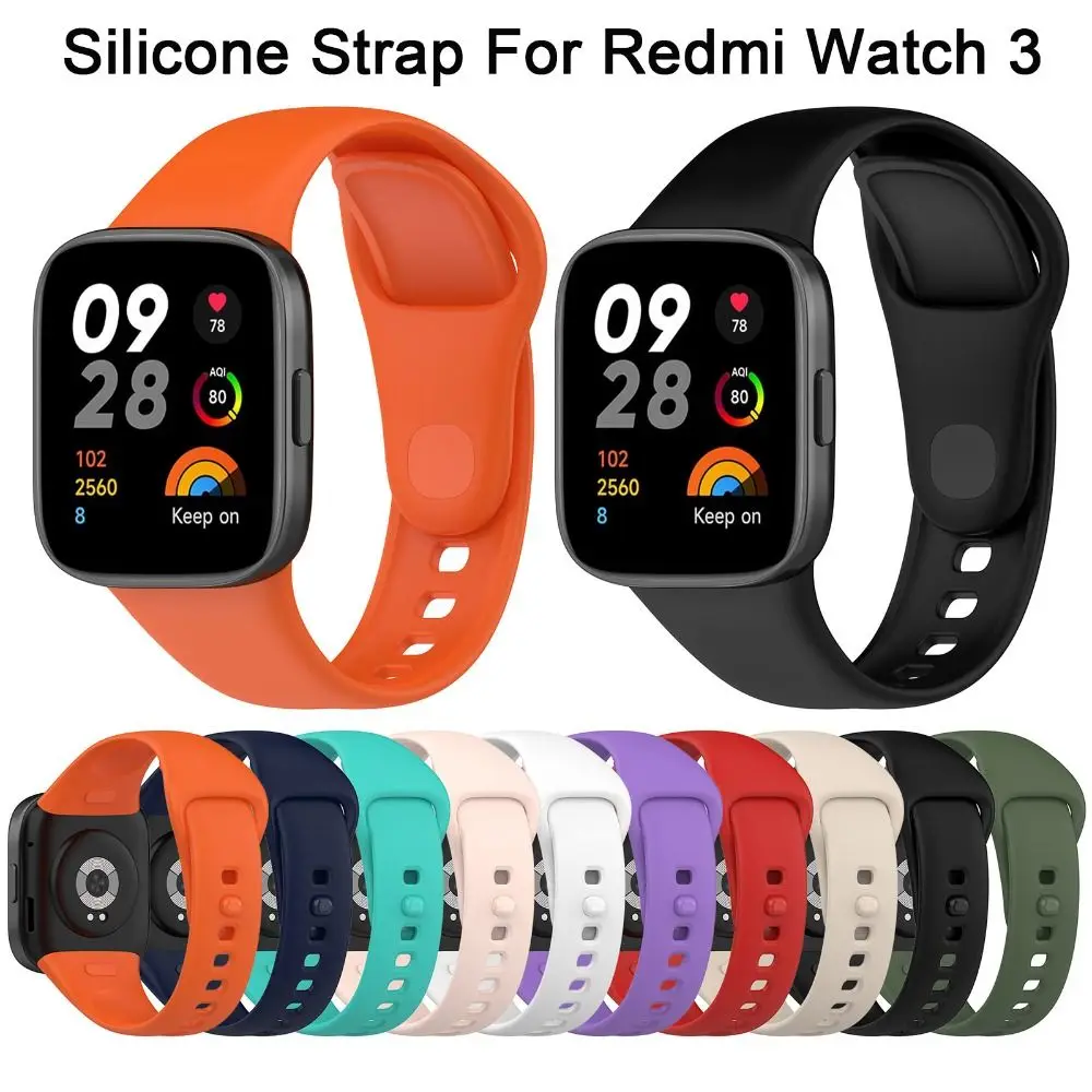 

New Silicone Strap for Redmi Watch 3 Smart Watch Replacement Strap Wristband Sport Bracelet for Redmi Watch 3 Black White Pink