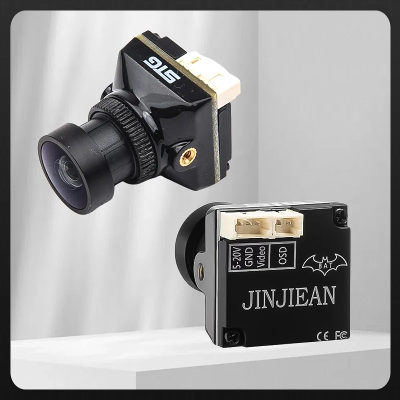 

JINJIEAN BAT 1800TVL FPV камера ночного видения с объективом 2,1 мм, датчик 1/2,8 D-WDR NTSC/PAL, переключаемая для рамы гоночного дрона на радиоуправлении