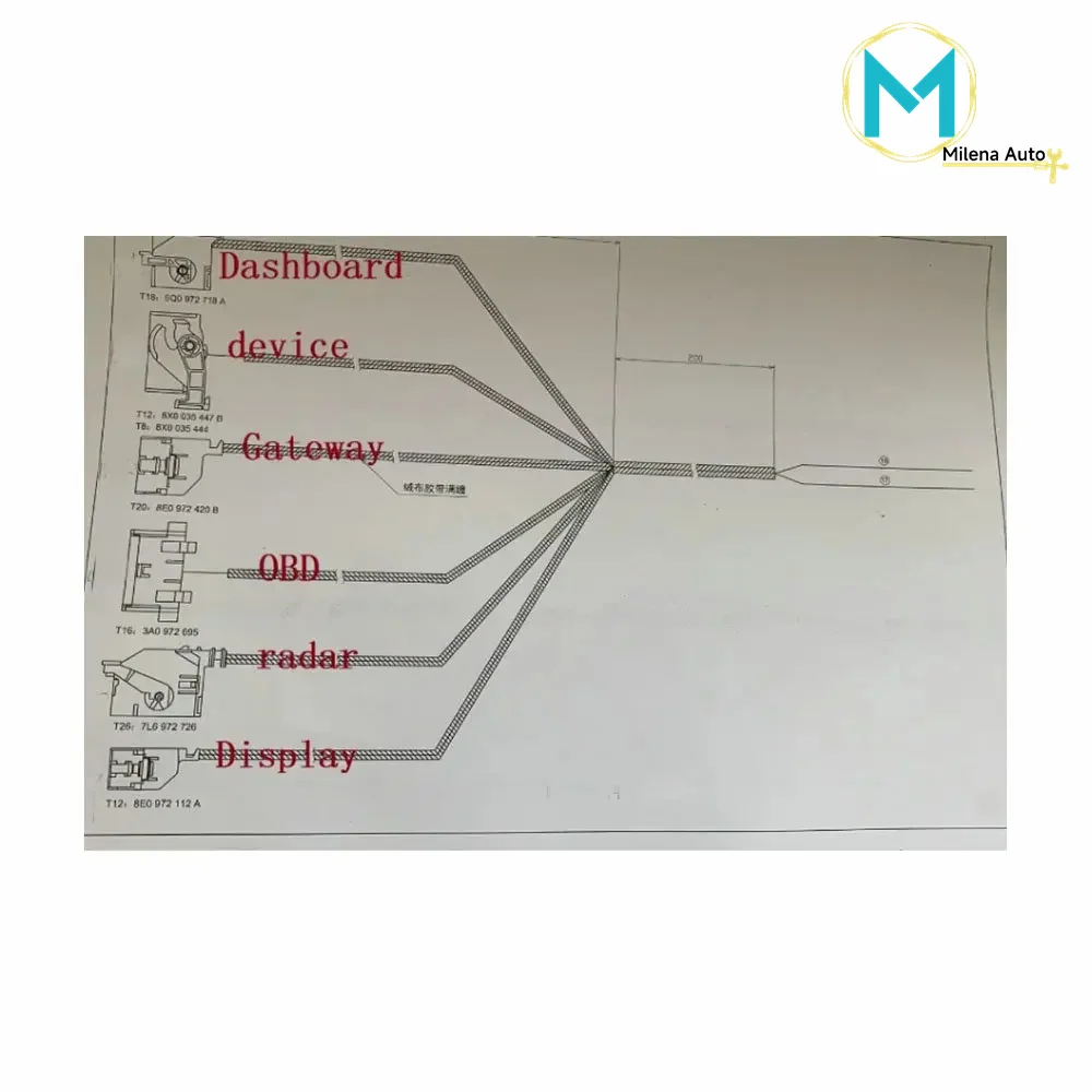 For VW MQB For Audi MQB Display Dashboard Device OBD radar Gateway MQB TEST PLATFORM Connection line