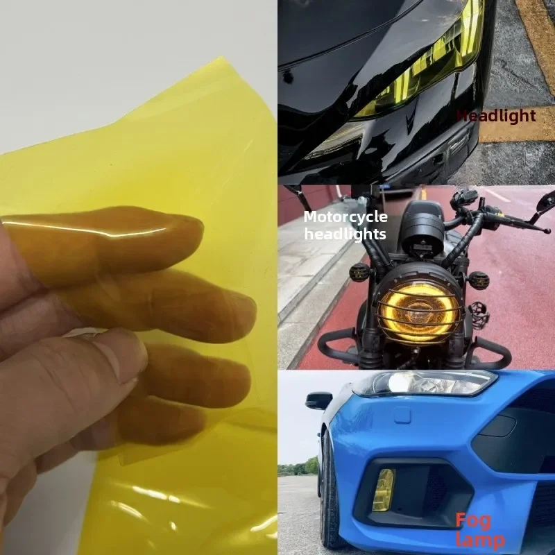 الذهبي الأصفر الضوء PVC سيارة المصابيح الأمامية الضوء الخلفي فيلم الضباب لمط السيارات الضوء الخلفي تينت ملصقات سيارة ضوء فيلم سيارة مصباح الفيلم