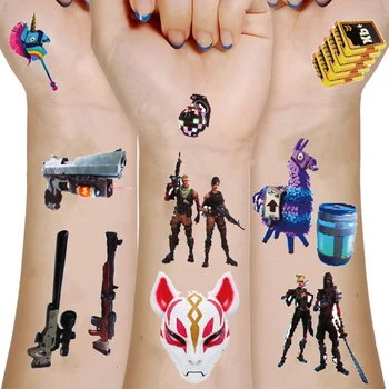 משחקי ירייה קעקועים זמניים מדבקות פורטניטון ילדים ציוד למסיבת ילדים מתנות לילדים יום הולדת שמח מסיבת תינוקות ﻿