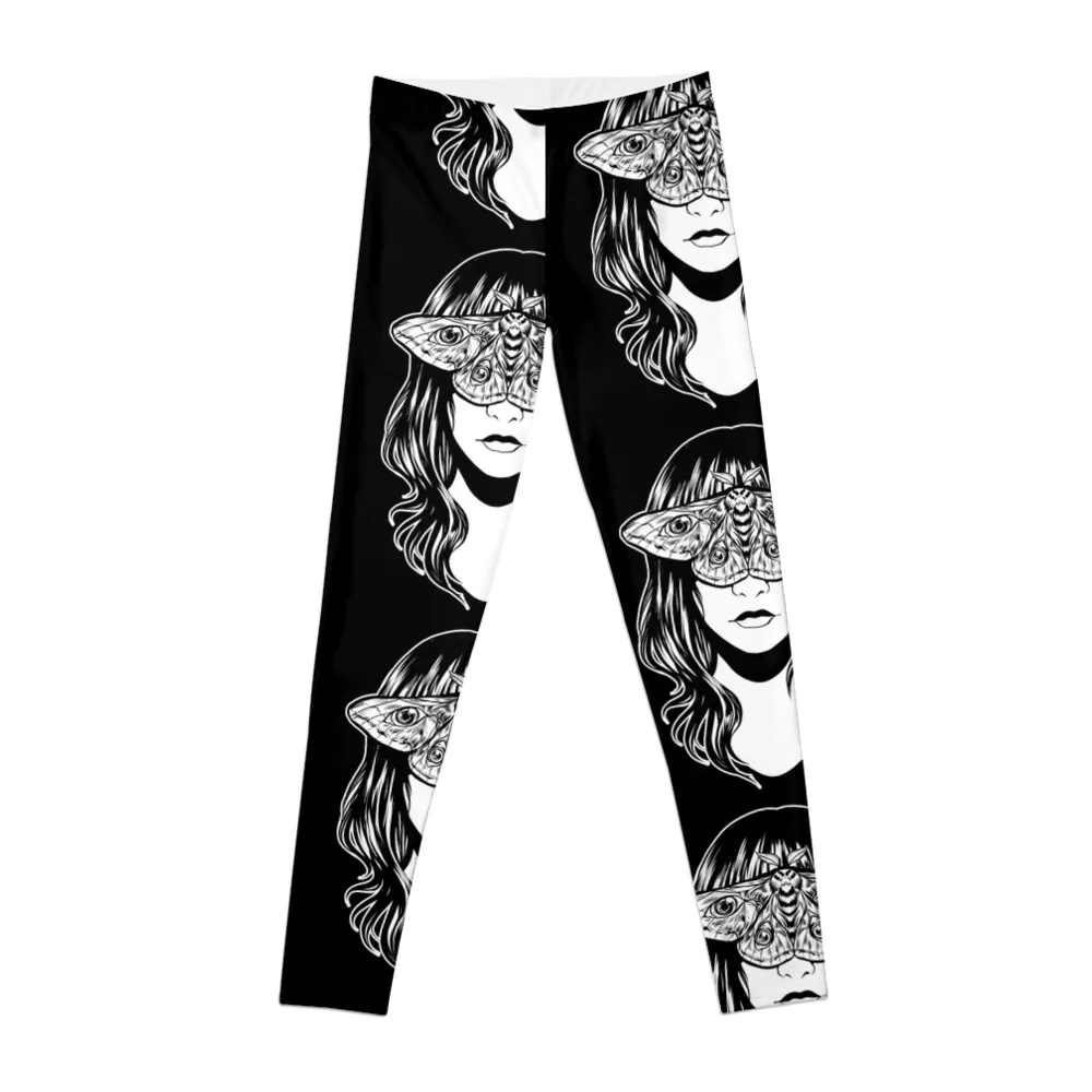 

Moth Eyes Monochrome Leggings for fitness Leginsy push up sports tennis for sports for gym Womens Leggings