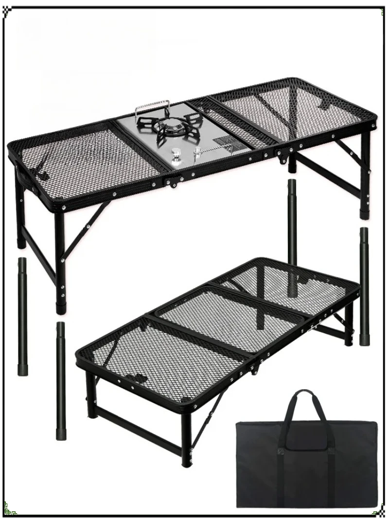 

Outdoor Picnic Folding IGT Table Barbecue Mesh Table Camping Selfdriving Lightweight Mobile Kitchen Height Adjustable Mesh Table