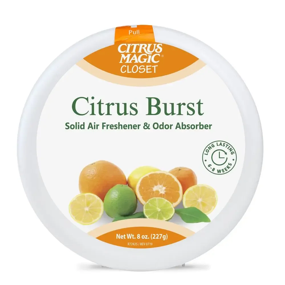 Closets Odor Absorbing Air Freshener Citrus Burst 8-Ounce 3 Pack Long-lasting Control Home Basement Pet Areas Cars Eliminate