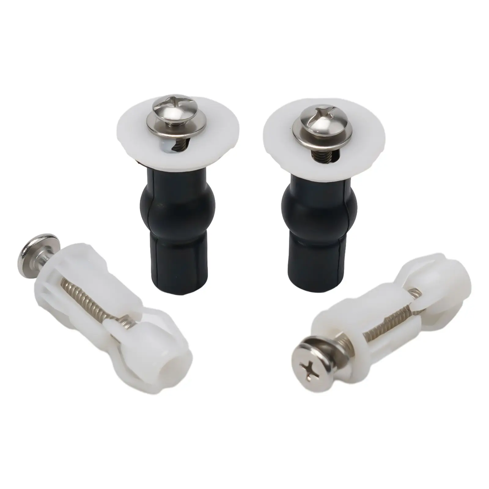 Home Toilet Seat Parts Indoor 1.4cm Washer Diameter 304 Stainless Steel + ABS 4.5*0.5cm White Screw Non Rust Toilet Seat Bolts