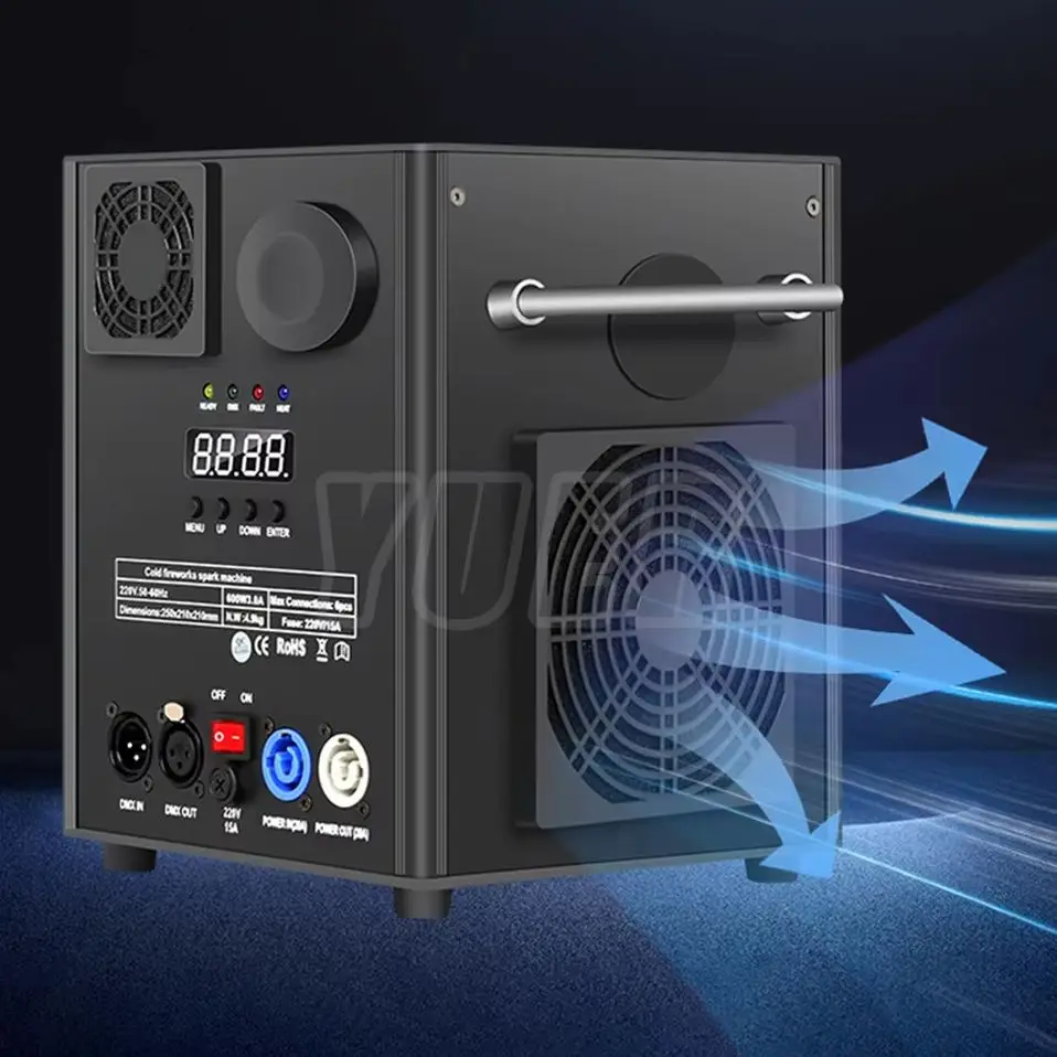 2PCS/LOT 600W Cold Spark Machine DMX  Fireworks Fountain Spark Stage Effect For Wedding Party Sparkler Special Equipment