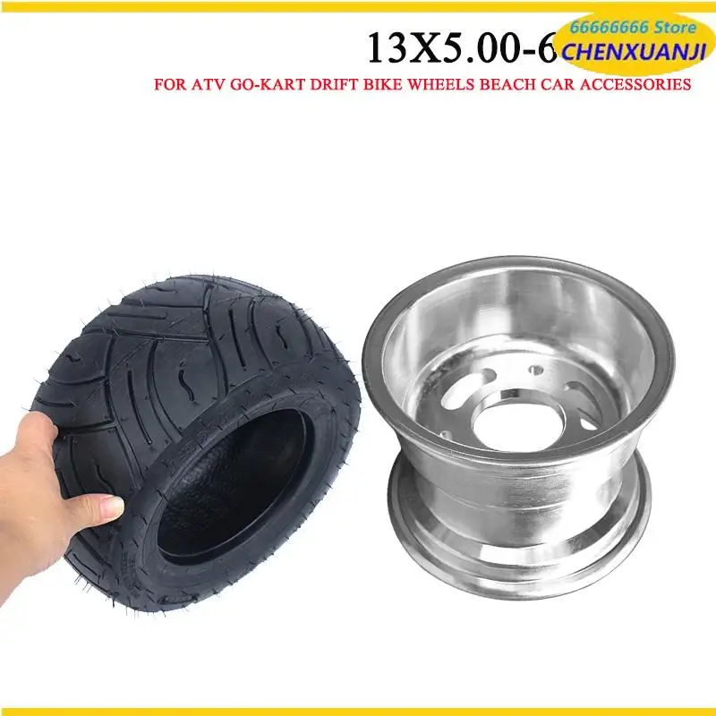 

6 Inch Rim 13x5.00-6 Tire and Rim Wheel For Garden Tractor Rider Mower ATV GO-kart Drift Bike Wheels beach car accessories