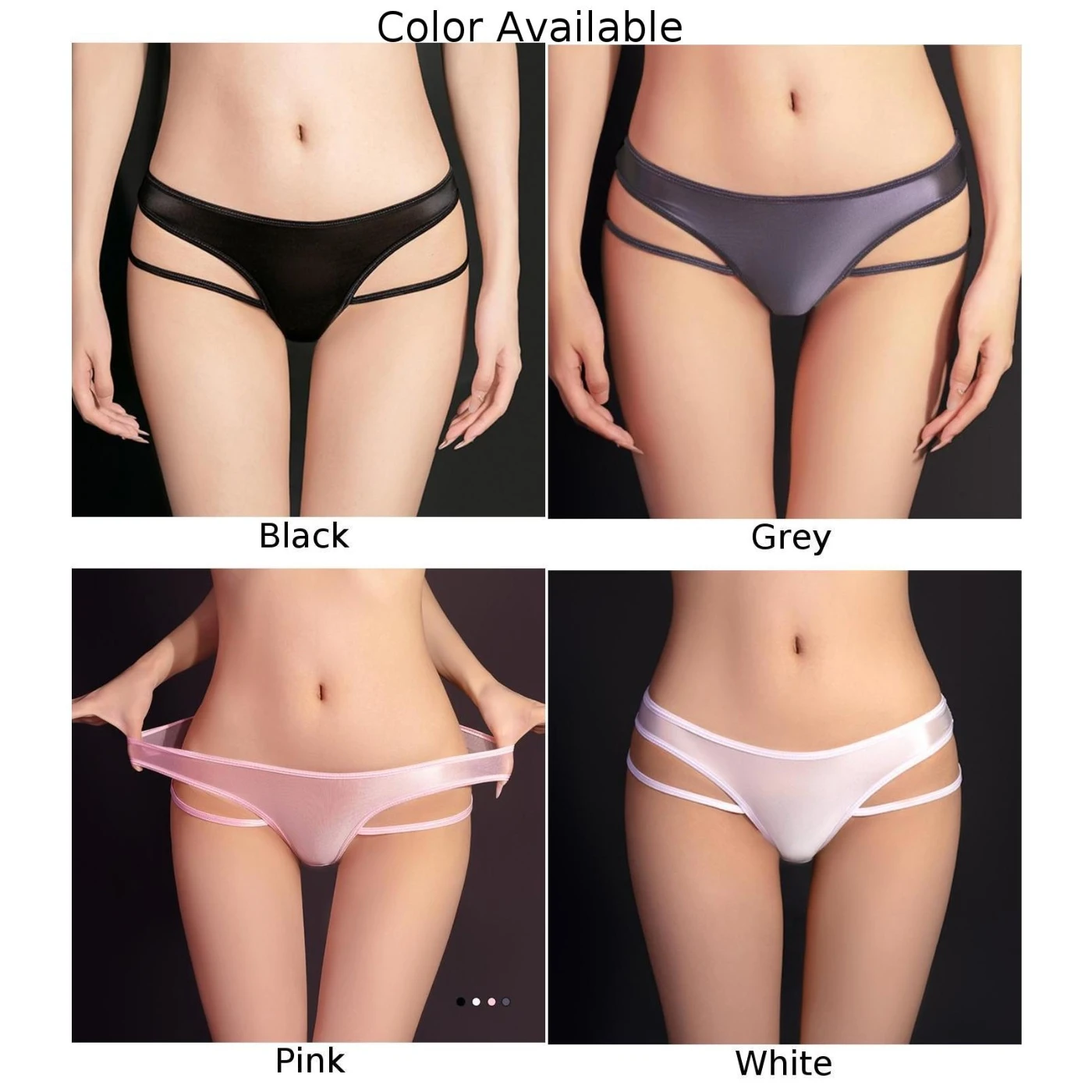 Mulheres sem costura calcinha tangas feminino óleo brilhante transparente baixo aumento tangas briefs alta corte atrevido calcinha biquíni pura roupa interior