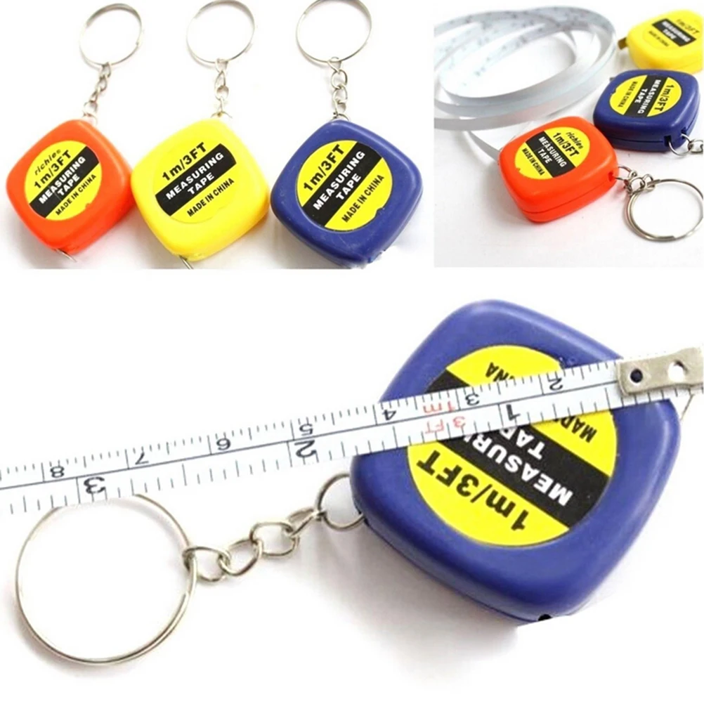 Mini Tape Measure Keychain Universal Pull Ruler Metric Tape Measure Retractable 1m Measuring Tape Meter Tailor Tool 1PC