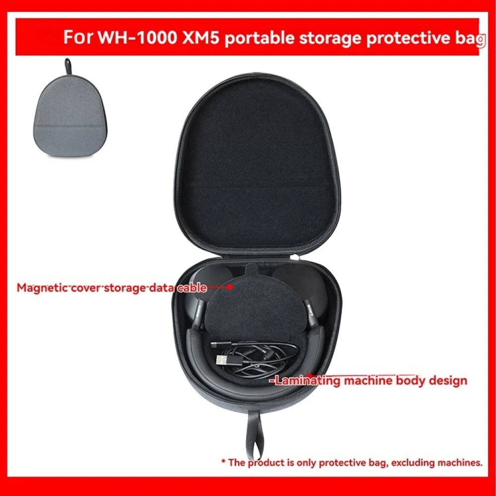 

Ourdoor Headphone Carrying Case Hardshell Bag Travel Storage Box for Sony WH-1000XM5 Wireless Bluetooth Headset