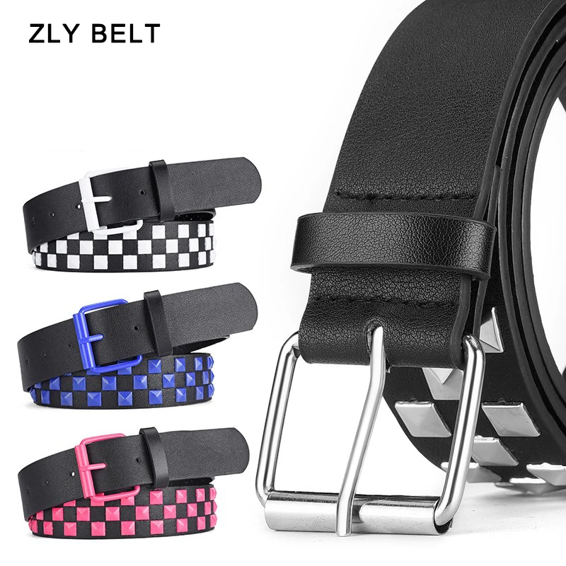 2024 New Fashion Belt Men Women 107CM PU leather Material Metal Colorful Square Pin Buckle Dicing Jeans Coat Dress Style Belt