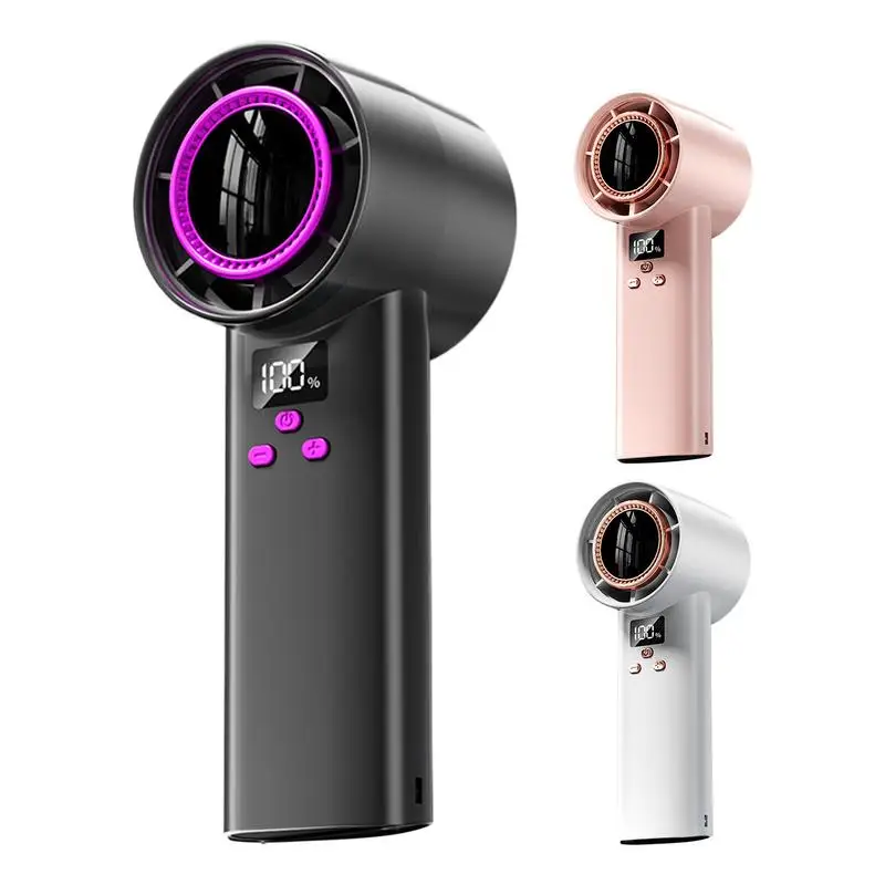 

Portable Handheld Turbo Fan 100 Wind Speeds Adjustable Mini Personal Fan Battery Operated Intelligent security protection Fan