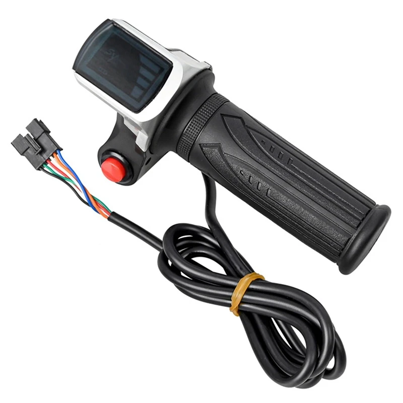 Electric Bike Throttle With LCD Display Handle Throttle For 36V Twist Throttle Scooter E-Bike Parts