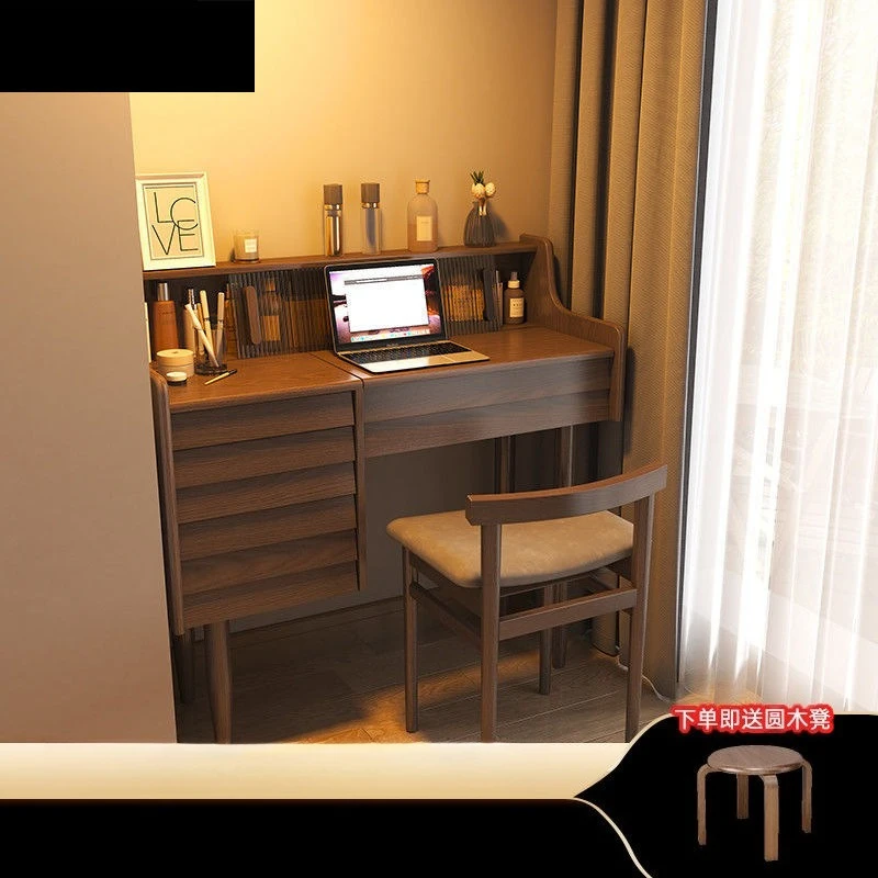 All solid wood dresser desk bedroom dual-purpose flip dressing desk two-in-one small apartment