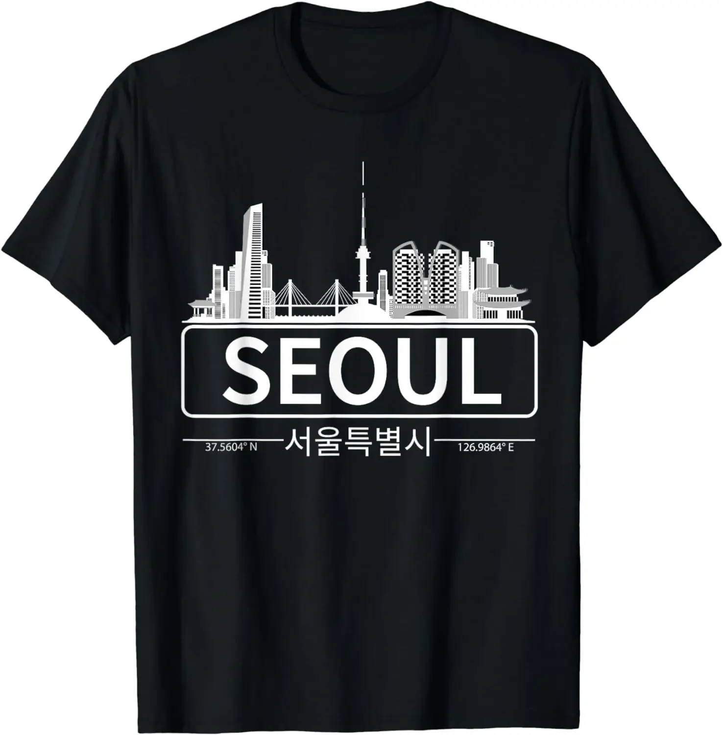 Aesthetic Clothes  Shirts for Women  Tops  Ropa De Mujer  Kawaii Tees Seoul,South Korea Skyline Cityscape T-Shirt   tops