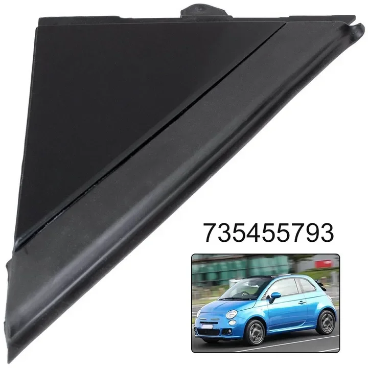 LH A Pillar Triangular Trim Panel Matte Black ABS Plastic for Fiat 500 2008+ and For Abarth 500 2012+ Direct Fit