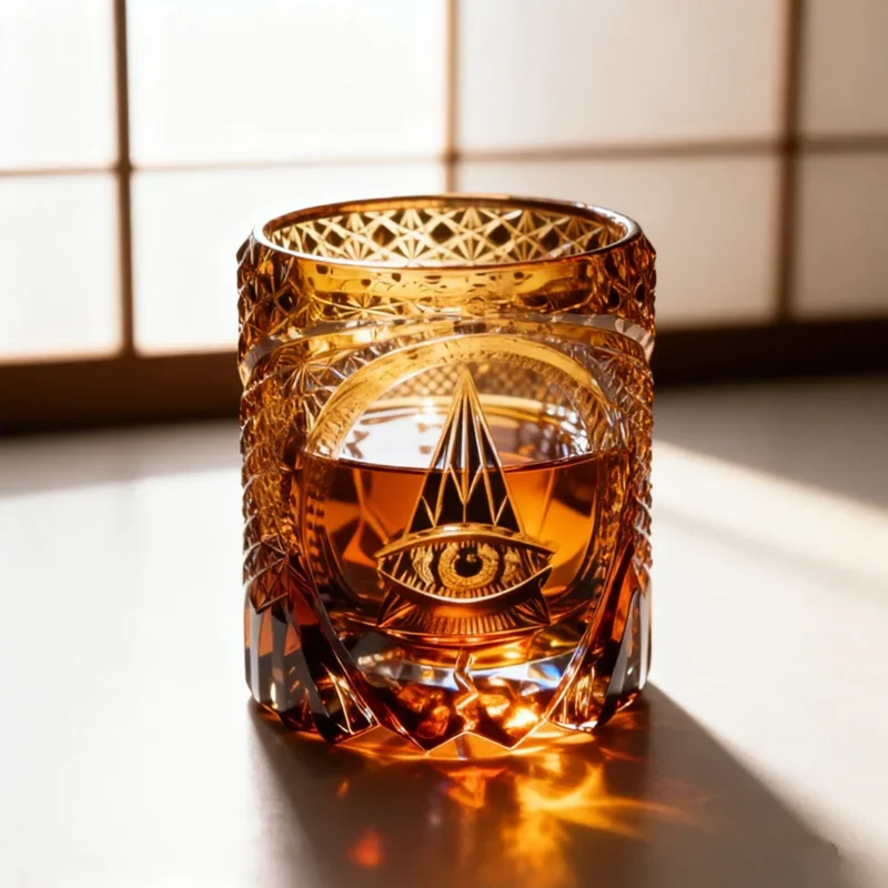 Eye Of Providence Whiskey Glass High Quality Edo Kiriko Crystal Wine Cup God All-seeing Eye Brandy Tumbler Whisky Mug Boss Gifts