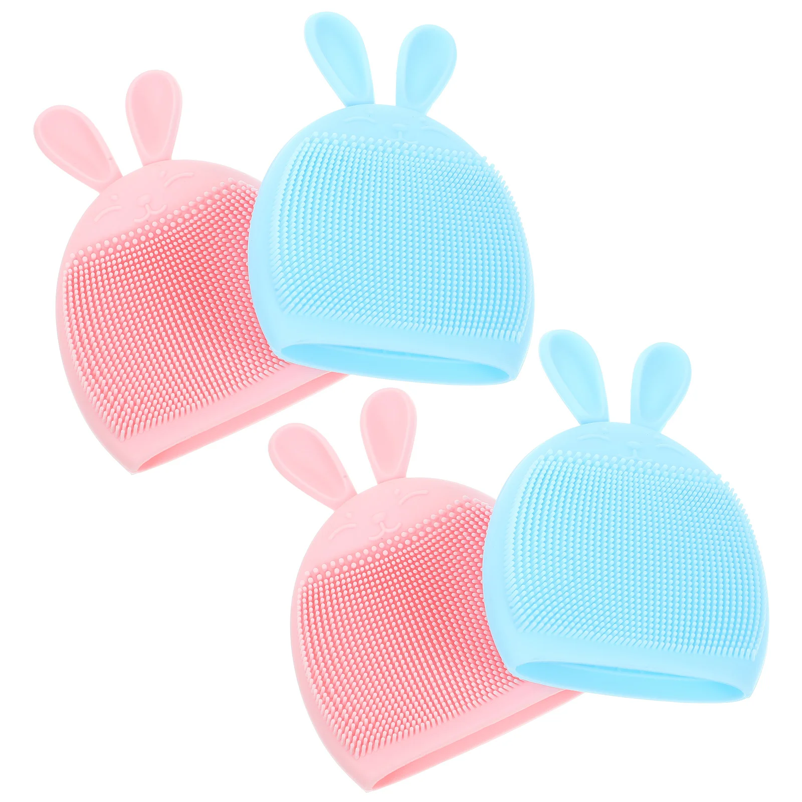 

4 Pcs Silicone Cleansing Brush Face Cleanser Scrub Manual Facial Massager Silica Gel Scrubber Baby