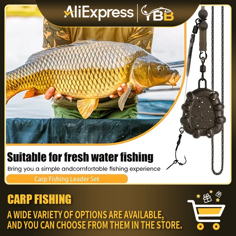 Karpfenangeln Helicopter Rig und Ronnie Rig Set, Vorgebundene Anti-Tangle-Rigs mit beschichteten Bleigewichten für Karpfenangeln