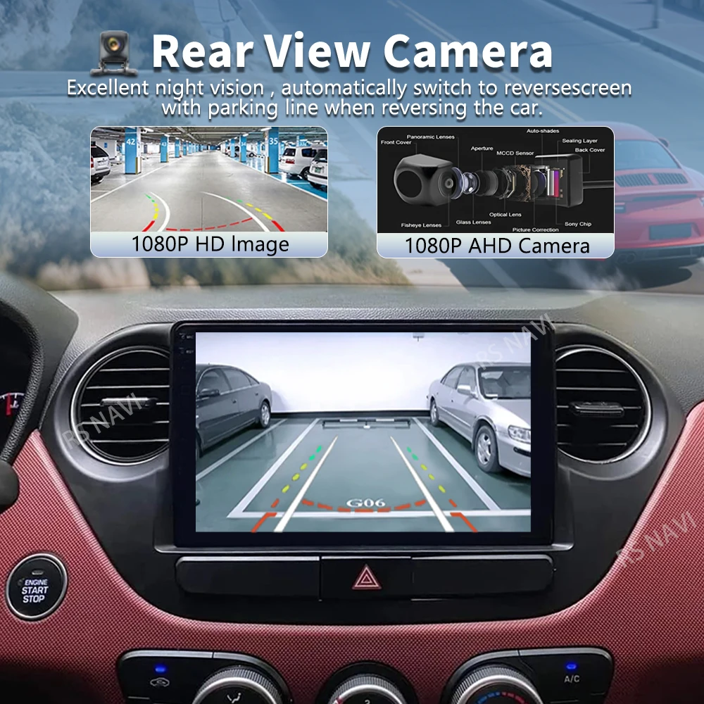 Android 16 Car Radio For Hyundai i10 2 2013 - 2018 LHD 2K QLED Android Multimedia Video Player GPS Stereo CarPlay 4G Head Unit