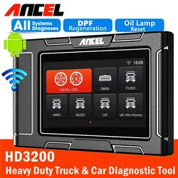 ANCEL HD3200 Diesel Heavy Duty Truck HD Scanner DPF Regeneration Oil Reset Full System Diagnostic Tool for Fuso Hino Isuzu UD