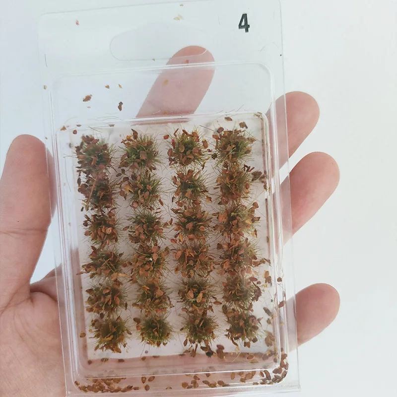 Materiały do DIY krajobrazu Małe liście Kępki trawy Zestawy modelarskie Ręcznie robione Budynki Piaskownica Diorama Akcesoria 1 pudełko