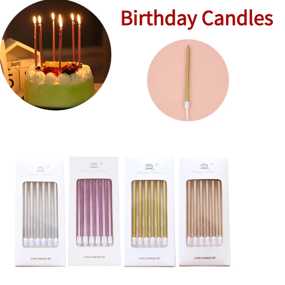 Bags Metal Gold Silver Birthday Candles DIY Colorful Cake Decoration Baby Shower Gender Reveal Cupcake Decorating Candle