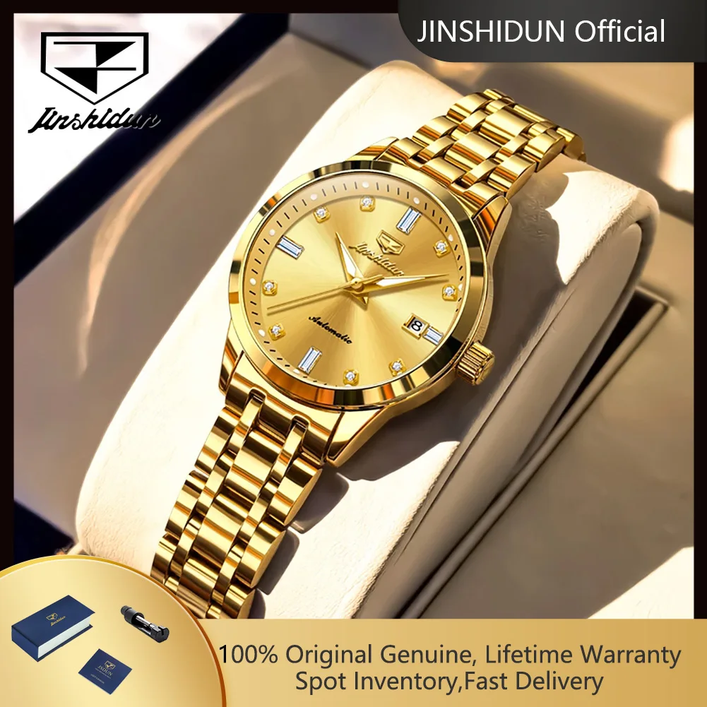 JSDUN 8841 Automatic Woman Watch Stainless Steel Waterproof Calendar Watches for Women Luxury Business Mechancial Ladies Watches