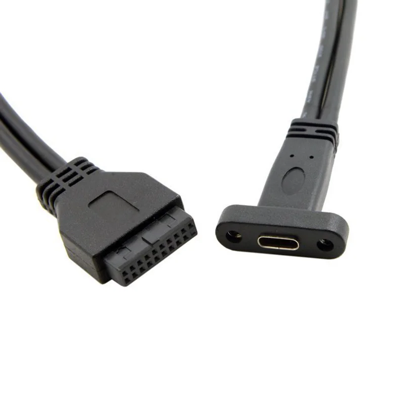 

JavicTech USB 3.1 Type C USB-C Female to USB 3.0 Motherboard 19Pin 20Pin Header Cable Single Port Male Extension Cable ﻿