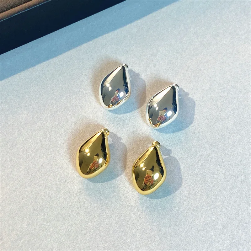 Brass With 18K Water Drop Earrings Women Jewelry Punk Party T Show Gown Runway Korean Japan INS