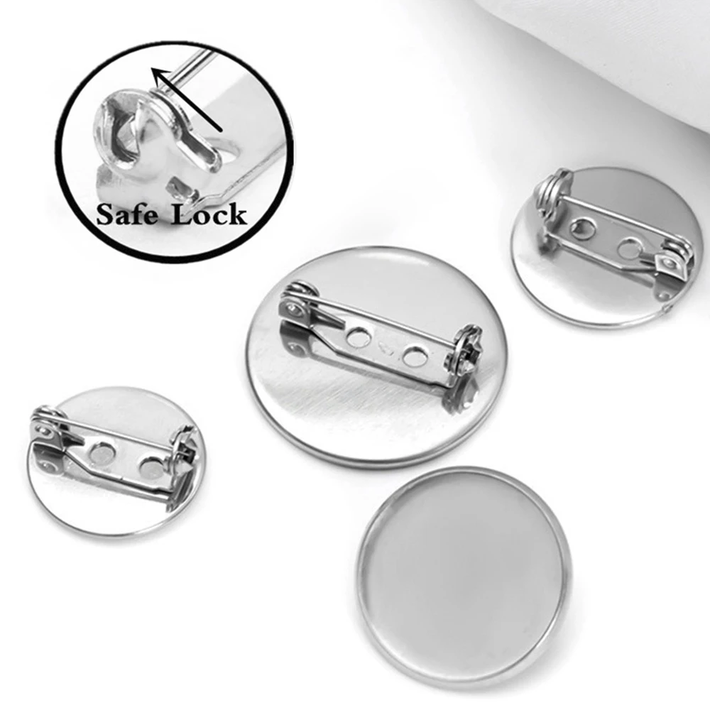 10 pcs 14-30mm Stainless Steel Safety Brooch Pin Holder With Safe Lock Clasp DIY Jewelry Making Craft Accessories Handmade