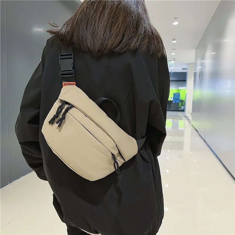 Unisex Fashion Crossbody Bag Couple's Simple Casual Small Shoulder Bag Street Trend Style Student Light Weight Nylon Chest Bag