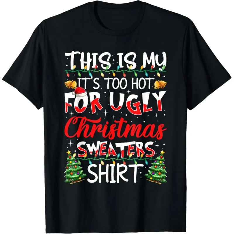 

Women's lazy and ugly Christmas loose oversized T-shirt as a winter vacation gift