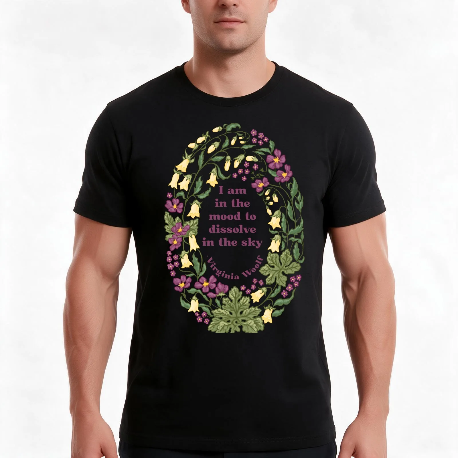 Virginia Woolf: I am in the mood to dissolve in the sky T-Shirt, Summer Casual Cotton Tee, Oversized Streetwear Tops