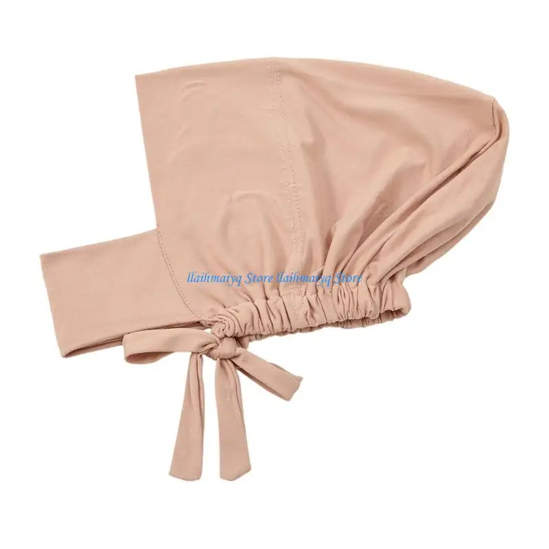 573B Soft Hijab Cap Milk Fiber Islamic Undercap Turban Hat For Muslims Women Daily Use