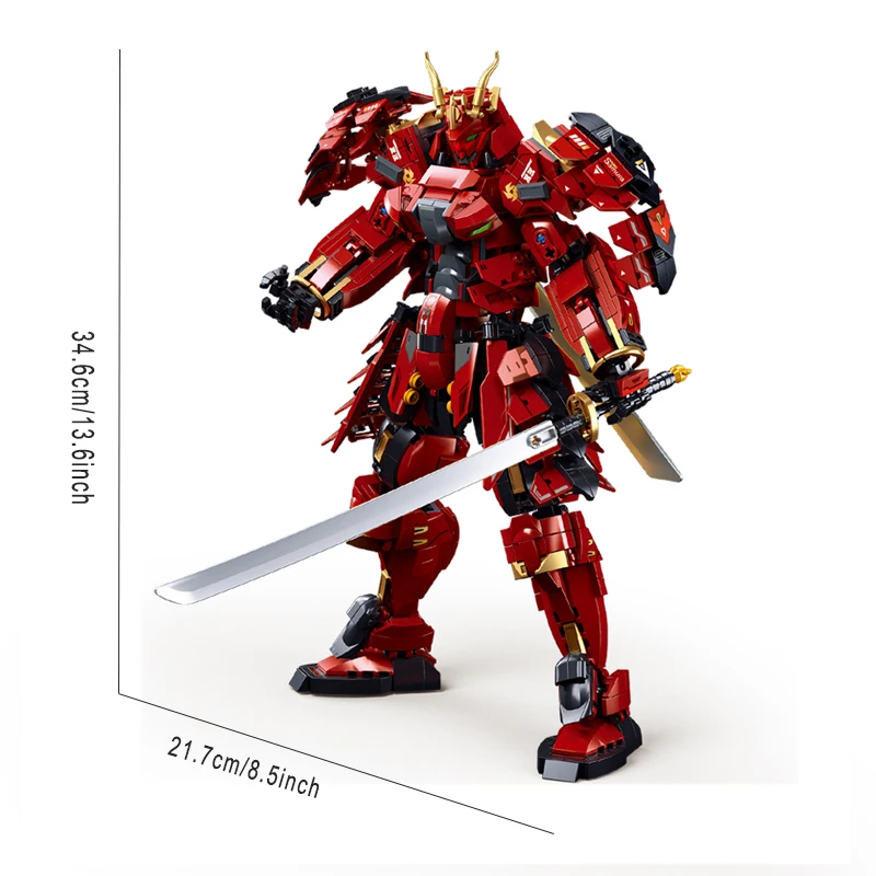 923pcs 9 mecha division Kafei samurai, building blocks DIY, modeling building blocks, puzzle building blocks, suitable for boys