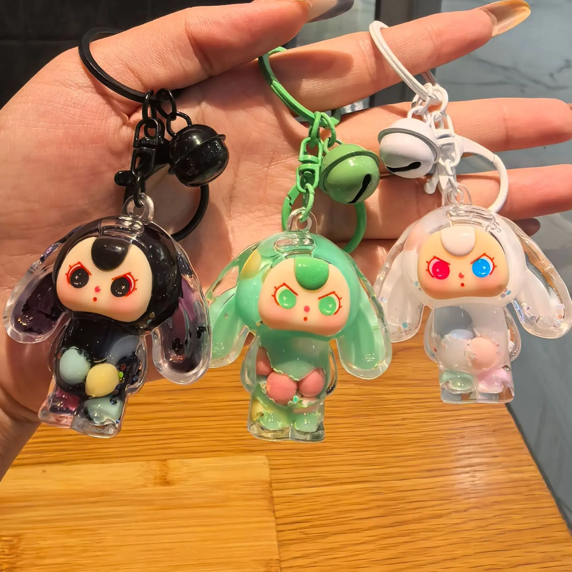 New tide play into the oil Baby Three quicksand hanging DIY keychain accessories gift - view 2
