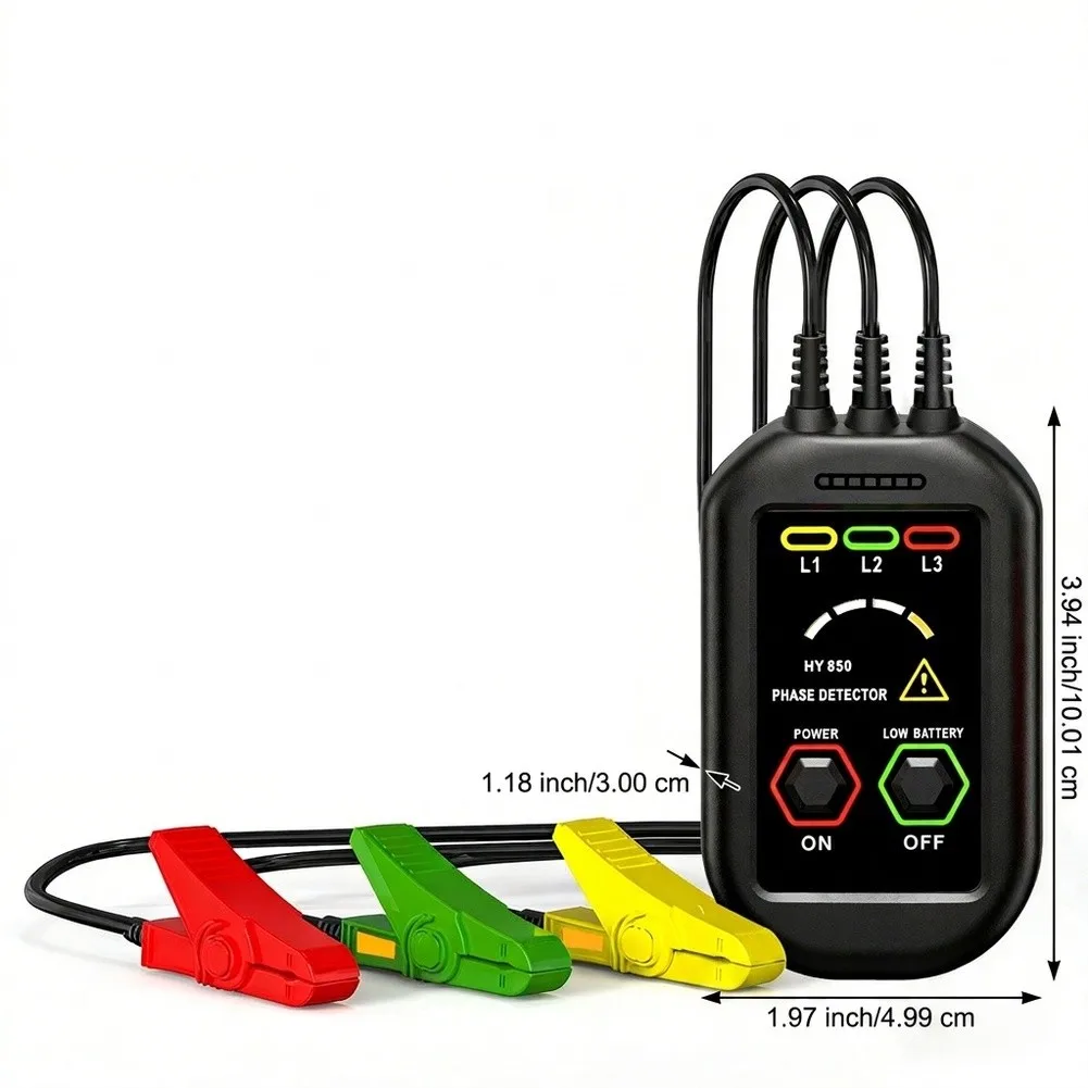 Non-contact Phase Detector HY850 for AC Voltage Testing 60V-1000V with LED Indicators and Audio Alerts for Electricians