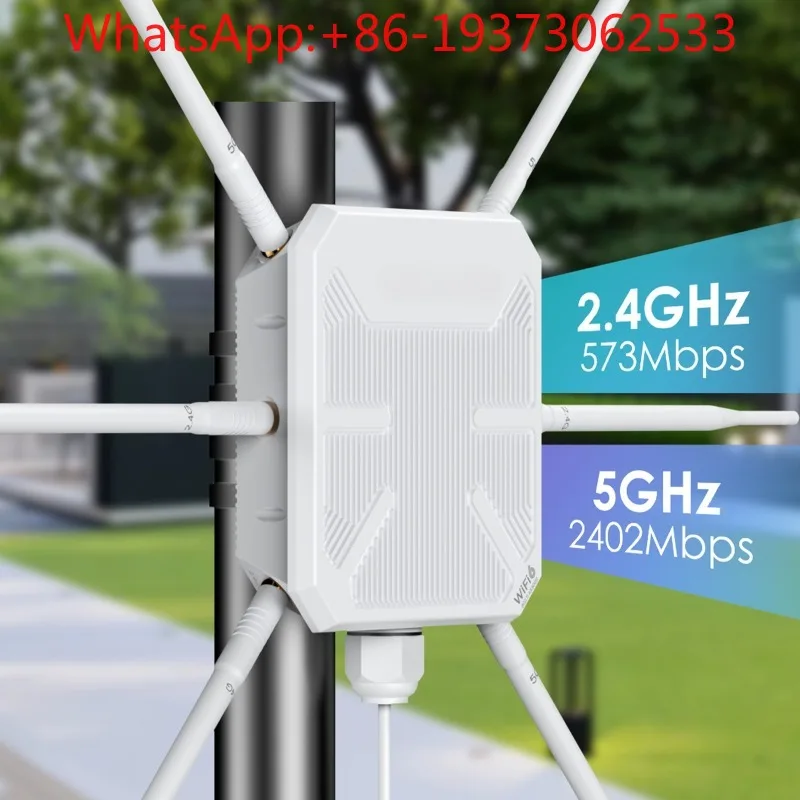 WiFi 6 AX3000 Dual Band Routing Long Range AP Signal Coverage IP67 Waterproof, Repeater, Amplifier
