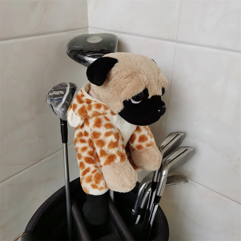 Pug dog golf copricapo in legno top peluche fw copricapo in legno all\'ingrosso 4 colori Drop shipping